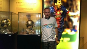 Avec les ballons d'or de Lionel Messi (Barcelone, Espagne)